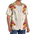 thumbnail image 2 of Balery Frog Sitting On Mushroom Camisa Casual de Manga Corta con Botones para Hombre, Texturizada, Estilo Cubano, para Playa, Verano-Large, 2 of 5