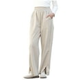 thumbnail image 4 of Cethrio Girls Summer Pants, Casual Elastic Waist Relaxed Athletic Pants Khaki Size 7-8 T, 4 of 7