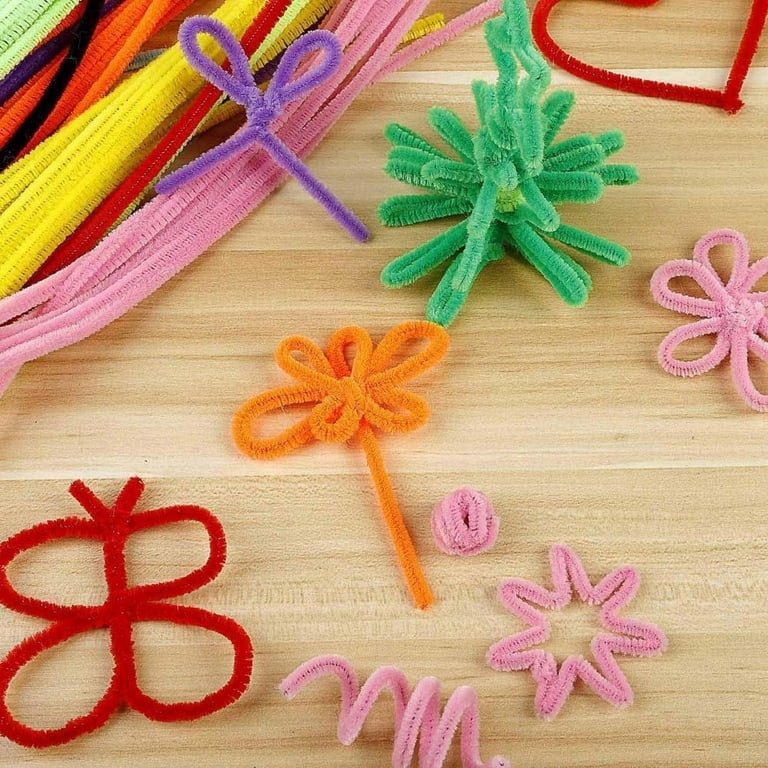 HoneyToys 300pcs 15 Colors Glitter Creative Pipe Cleaners Chenille Stem 12  Inches x 6 mm,Pipe Cleaners for Arts and Crafts (15colors, 12inches)