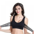 thumbnail image 3 of POINTERTECK Women Front Cross Side Buckle Bra Wireless Lace Breathable Bra Intimates Without Steel Ring, 3 of 7