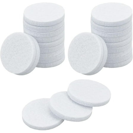 100Pcs 30mm Round Aromatherapy Diffuser Refill Pad Essential Oil Diffuser Replacement Refill Pads Microfiber Absorbing Circle Essential Pads for Diffuser Necklace Vent Clip Home Car White