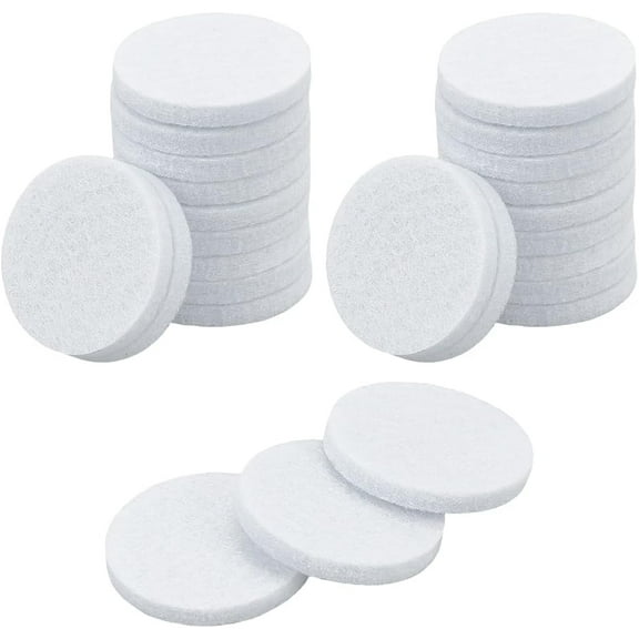 100Pcs 30mm Round Aromatherapy Diffuser Refill Pad Essential Oil Diffuser Replacement Refill Pads Microfiber Absorbing Circle Essential Pads for Diffuser Necklace Vent Clip Home Car White