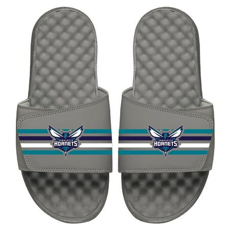 

Men s ISlide Gray Charlotte Hornets Stripes Slide Sandals