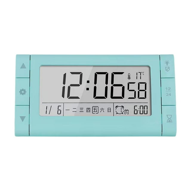 Reloj digital de escritorio, despertador portátil para adolescentes y niños y adultos. Azul