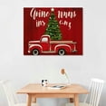 thumbnail image 2 of PRATYUS Red Truck and Christmas Tree 20x16in Canvas Wall Art Picture for Living Room Bedroom 20x16in, 2 of 3