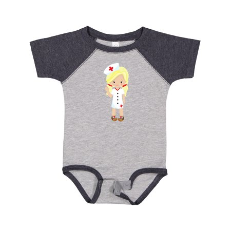 

Inktastic Cute Girl Nurse Blonde Hair Nurse Uniform Girls Baby Bodysuit