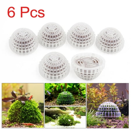 6pcs Plastic Aquarium Shrimp Fish Tank Moss Ball Holder Plant