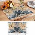 thumbnail image 6 of Navy Blue Brown Placemats Set of 12 Rustic Tropical Botanical Palm Leaves Place Mats Indoor Wipeable Table Mats Washable Cloth Dining Table Placemats for Kitchen Holiday Party Home Decor 13x19 Inch, 6 of 9