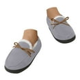 thumbnail image 3 of Gvdentm Women's House Slippers Indoor Outdoor Moccasin Fuzzy Fluffy Furry Loafers Suede Warm Shoes(Grey,6.5), 3 of 7