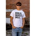 thumbnail image 4 of Worlds Okayest Uncle Niece Nephew Fun Men's Big & Tall Crewneck Graphic Tee Brisco Brands 3X, 4 of 5