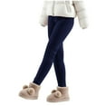 thumbnail image 6 of HAOTAGS Toddler Girls Leggings Fleece Lined, Fall Winter Warm Yoga Pants Casual High Waisted Full Length Leggings Navy 12 Years, 6 of 10