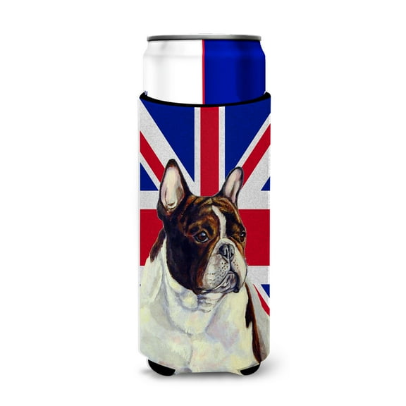Carolines Treasures LH9489MUK French Bulldog with English Union Jack British Flag Ultra Hugger for slim cans Slim Can