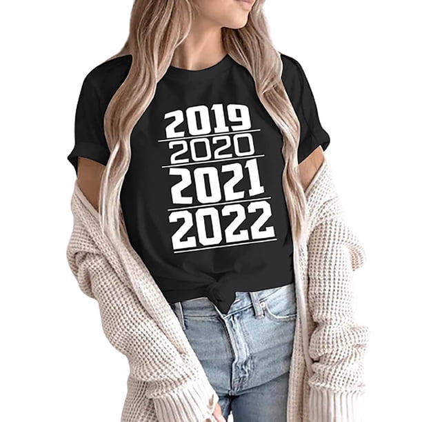 Blusa de mujer Navidad Impreso Casual Moda Todo-fósforo Camiseta de manga corta Tops Fridja gope830