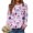 A02-Light Pink, variant on Xudanell Christmas Shirts for Women Crew Neck Long Sleeve Christmas Shirts Santas Graphic Tees Tops Holiday