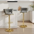 thumbnail image 2 of Daluvenix Velvet Bar Stools Set of 4, Counter Height Barstools with Low Back, Gold 360° Swivel Bar Stool ,Counter Height Bar Chairs for Kitchen Island, Pub,Dark Grey, 2 of 7