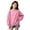 Hot Pink #0283, variant on Girls Leopard Print Crewneck Sweatshirt Long Sleeve Ribbed Cuffs Casual Loose Fit Fall Pullover Sweatshirt