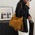 thumbnail image 4 of Bolso Tipo Cartera Con Flecos Hombro Borlas Vaquera Occidental Piel Ante para Mujer, 4 of 8