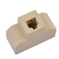 thumbnail image 2 of RJ11 6P4C Port Telephone Cable Adapter Splitter Connector Adapter Beige 2Pcs, 2 of 2