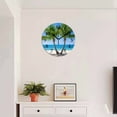 thumbnail image 4 of 10 Inch Wall Clock Battery Operated Square Clock for Office, Kitchen, Outdoor, Living Room, Two Palm Trees On The Beach With Blue Sky, 4 of 7