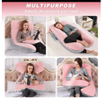 thumbnail image 3 of Almohada Para Embarazo Y Lactancia Jumbo Rosa Con Gris Liso Xtellar Rosa Con Gris, 3 of 3