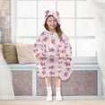thumbnail image 6 of Wearable Blanket Hoodie for Kids Balloon Daisy Dog Pattern Flannel Hooded Blanket with Pockets and Sleeves Suitable for Boys and Girls, 6 of 7