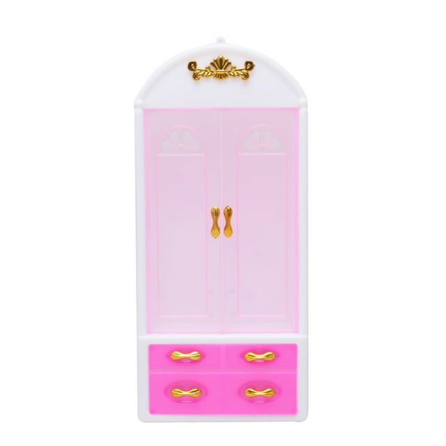 Garde-robe Rose pour Poupée, Jouet pour Filles, Meubles de Chambre, Nouvelle Garde-Robe pour Poupée, Accessoires de Poupée pour Cadeau de Fille (Garde-Robe Simple)