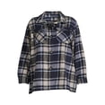 thumbnail image 5 of Jason Maxwell Women's and Women's Plus Size Plaid Button Down Shacket, Sizes S-3X, 5 of 5