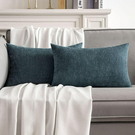

MIULEE Pack of 2 Midnight Blue Decorative Pillow Covers 16x16 Inch Soft Chenille Couch Throw Pillows Farmhouse Cushion Covers for Home Decor Sofa Bedroom Living Room