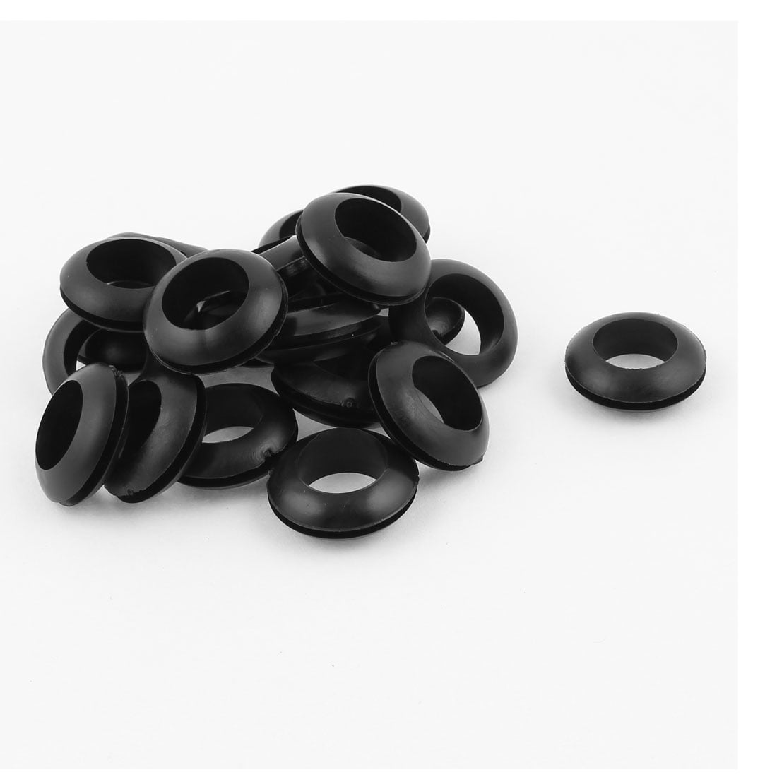 Wire Rubber Grommets Double Sided Cable Open Hole Ring Black 50pcs 