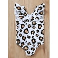 thumbnail image 3 of Styles I Love Baby Toddler Girls Leopard Ruffled One-Piece Swimsuit White Bathing Suit Beach Swimwear (90/12-18 Months), 3 of 6