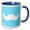 Blue/White, variant on 3drose, White Mustache on Sky Blue - Ironic Hipster Moustache - Humorous - Fun - Whimsical - Silly - Funny, 11oz Two-tone Yellow Mug