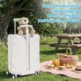 thumbnail image 5 of TBAU Ride-On Suitcase for Kids with Seat, Front Opening Carry-On Luggage, 360° Lockable Spinner and TSA Lock, White, 5 of 9