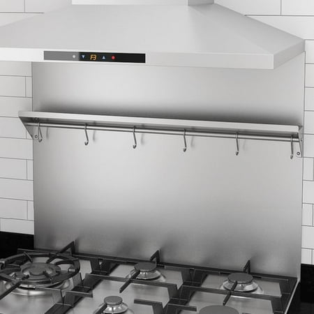 Stainless Backsplash - Ancona Backsplash Stainless Steel Wall Mounted Pot Rack