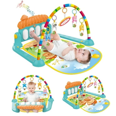 Baby Play Mat Baby Gym,Funny Play Piano Tummy Time Baby Activity Gym Mat , Music and Lights Boy & Girl Gifts for Newborn Baby 0 to 36 Months（Green）