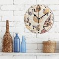 thumbnail image 3 of Yayeee 10" Wall Clock Battery Operated Quartz Round Silent Non-Ticking Home Decor, Beige Watercolor Seashells, 3 of 6