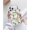 thumbnail image 3 of Case for iPhone 16 Pro Case [Compatible with MagSafe] with White Rose Floral Design, Cute Clear Flower Phone Cover for Women Girls, [Non Yellowing] Slim Bumper with Gold Accents, 3 of 5
