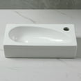 thumbnail image 5 of FELICON Bathroom Corner Sink, 18”x10" Small Ceramic Hand Wash Basin Sink Wall Mount Bathroom Cloakroom Right Hand 410*200*100mm (16.1*7.8*3.9 in), 5 of 11