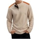 thumbnail image 2 of pstuiky Camisas casuales de manga larga para hombre, Blusa/camisa informal y moderna de color liso con cuello redondo y botones en bloques de color para hombre top de hombre xxxl, 2 of 9