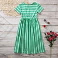 thumbnail image 5 of Fsqjgq Baby Girl Clothes Girls Size 10 Dresses Cute Baby Girl Clothes 18-30 Months Green Print Dresses Sleeve Kids Baby Clothes Toddler Dress Striped Short Girls Dress&Skirt 8, 5 of 5