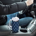 thumbnail image 4 of Yayeee 30oz Stainless Steel Tumbler with Straw and Handle Double-Wall Insulated Travel Water Bottle, Navy Blue Anchors Pattern, 4 of 8