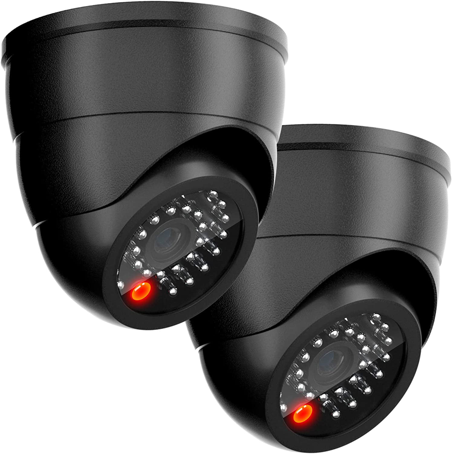 2 x CCTV Dummy Security Camera LED Flashing Home Garage Shed Outdoor & Indoor 