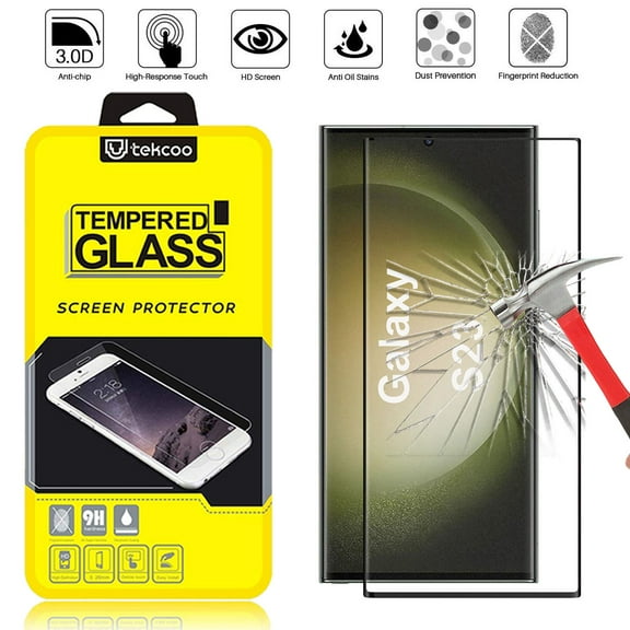 Tekcoo [1 Pack] Galaxy S23 Screen Protector, 9H Tempered Glass Screen Protector, HD Clear Scratch Resistant for Samsung Galaxy S23 5G Glass Screen Protector