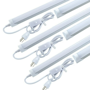 6 Pack T8 LED Shop Light 4FT 24W 6000K Daylight White Linkable LED Integrated