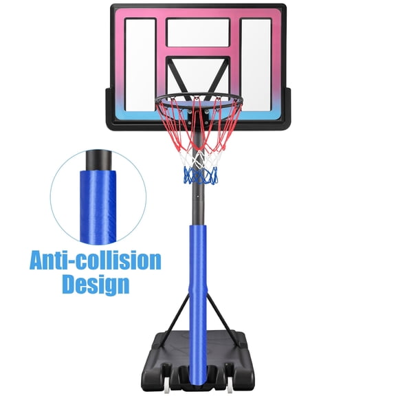 44 inch Portable Basketball Hoop Outdoor for Kids and Adults, Segmart Basketball Hoop for Backyard, 4.9Ft-10FT Height Adjustable Basketball Goal System with Shatterproof Backboard, Larger Base