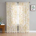 thumbnail image 2 of Flower Rose Golden Sheer Curtain for Bedroom Tulle Voile Curtain for Kitchen Living Room r Window Treatment, 2 of 7