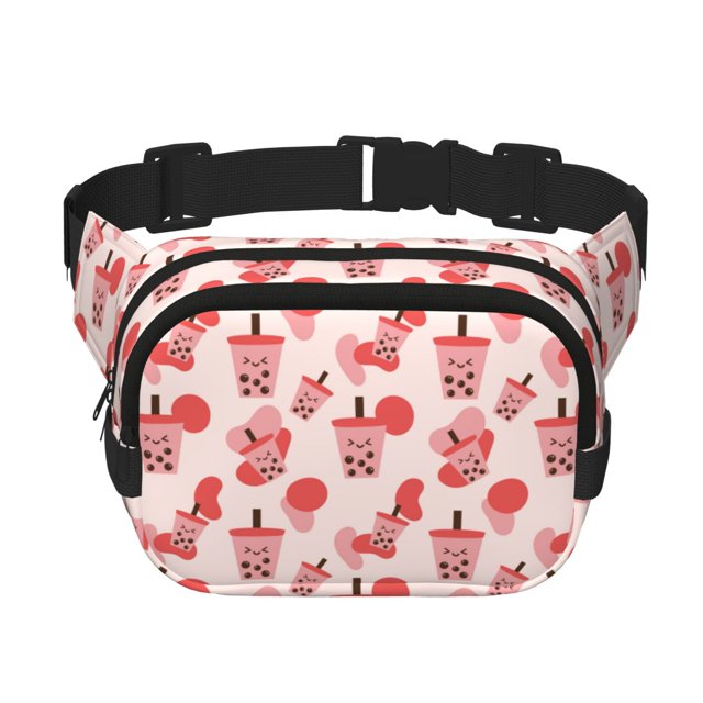 Balery Milk Tea5 Mochila Cinturón para Mujeres y Hombres, Bolsa de Cintura Impermeable de Doble Capa con Correa