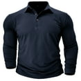 thumbnail image 2 of BiZtdJrK Mens Fashion Polos Shirts Cotton Long Sleeve Button Shirts Soft Solid Slim Fit T Shirts Casual Lightweight Athletic Shirts Prime Day Sales Dark Blue M, 2 of 6