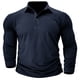 thumbnail image 2 of pstuiky Camisas para hombre de manga larga, Blusa con botones y solapa de color liso para hombre camisetas de hombre m, 2 of 6