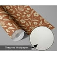 thumbnail image 6 of S4Sassy Self Adhesive Wallpaper, Floral Wallpaper, Brown Removable Diy Vinyl Wall Covering, Textured Peel And Stick Contact Paper For Entryway Accent Wall, Easy Home Decor Solution (25"X120"), 6 of 9