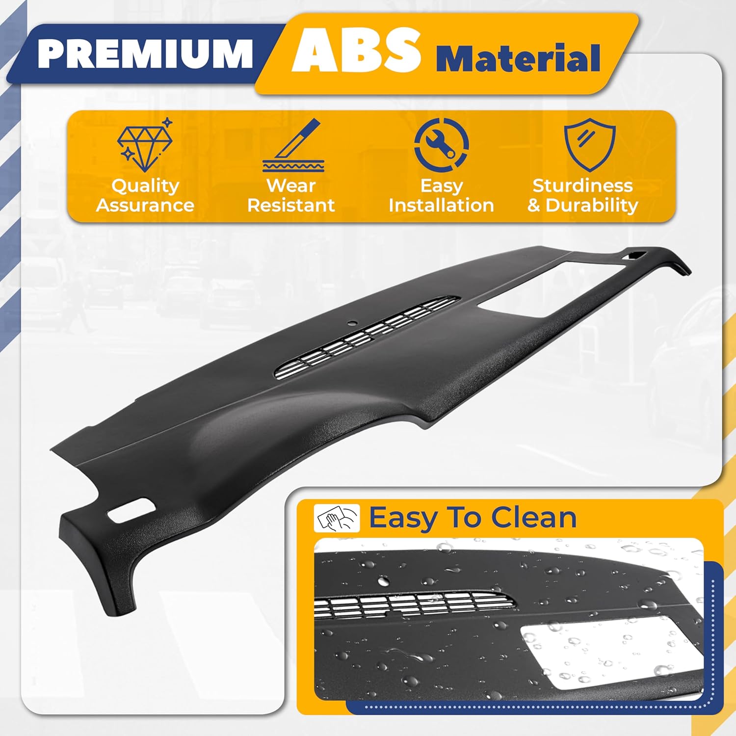 Kojem Dash Board Cover for 2007 - 2014 Chevy Tahoe Suburban Yukon Avalanche Skin Cap W/O Speaker Holes Black